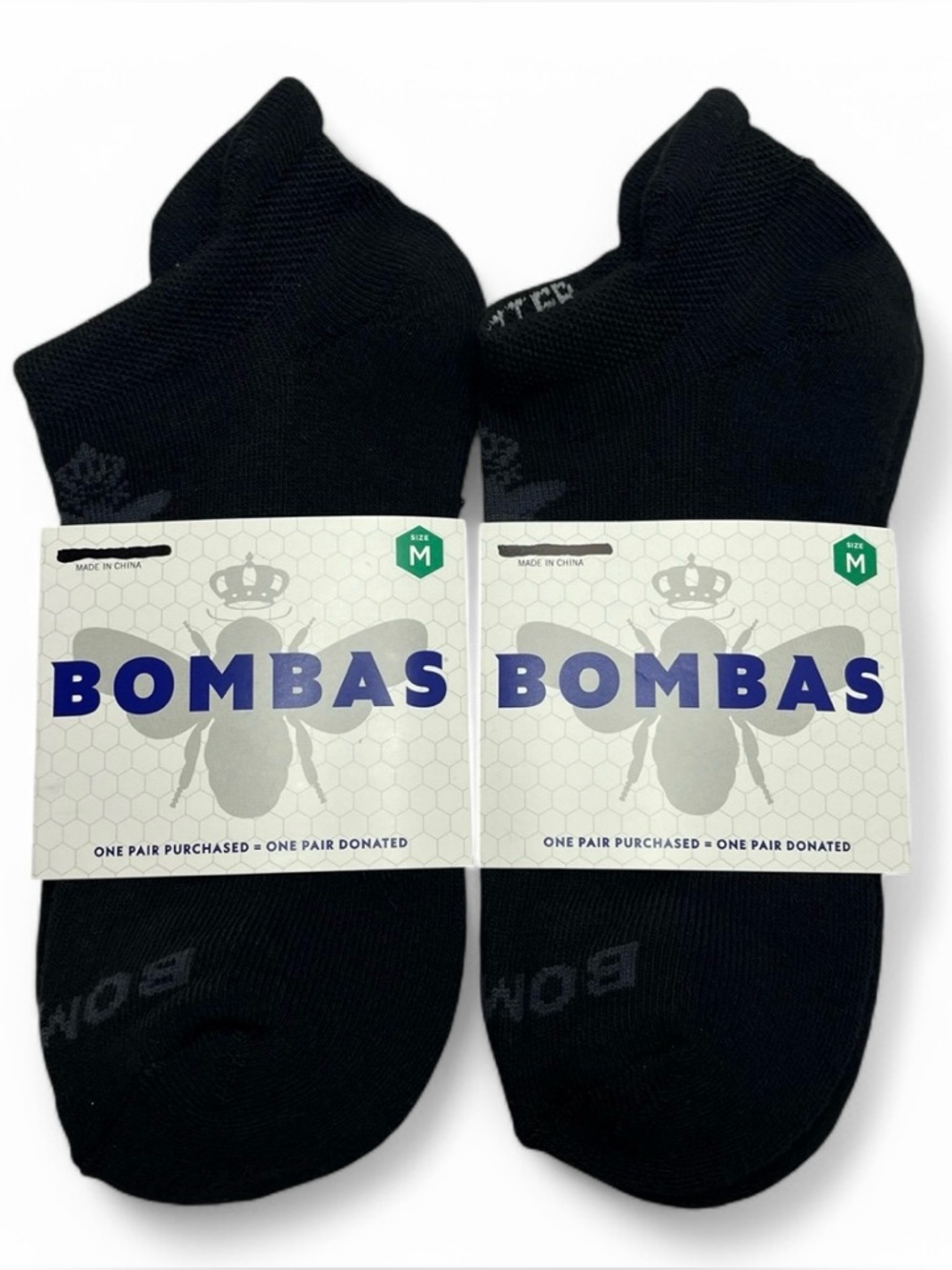 Bundle (Set of 2) Bombas Ankle Socks Size Medium Women's Black Blister Tab